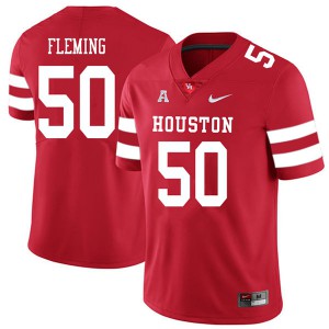Men's Houston Cougars Aymiel Fleming #50 2018 Embroidery Red Jersey 674468-422