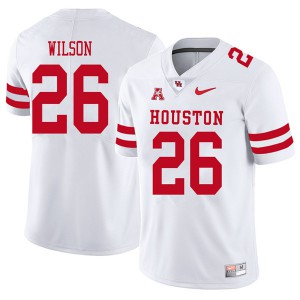 Men Houston Cougars Brandon Wilson #26 2018 Stitched White Jerseys 250969-164