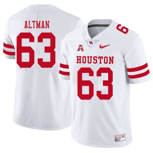 Men's Houston Cougars Colson Altman #63 Stitched White 2018 Jersey 160364-882