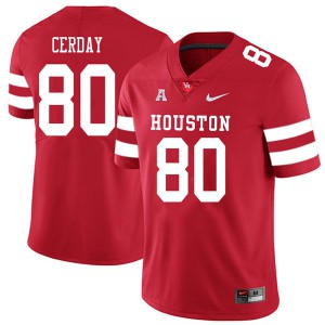 Men Houston Cougars Colton Cerday #80 2018 Red Alumni Jerseys 479471-228