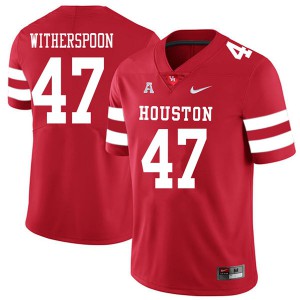 Men's Houston Cougars Dalton Witherspoon #47 High School Red 2018 Jerseys 283784-893