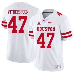Mens Houston Cougars Dalton Witherspoon #47 Player 2018 White Jerseys 590524-318