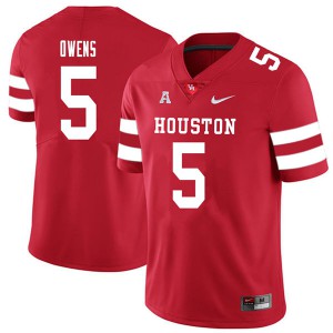 Men's Houston Cougars Darrion Owens #5 2018 Football Red Jerseys 982748-224