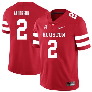 Men's Houston Cougars Deontay Anderson #2 Red Stitch 2018 Jerseys 349060-250