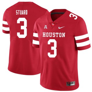 Men Houston Cougars Grant Stuard #3 Embroidery 2018 Red Jersey 661145-445