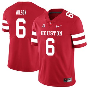 Mens Houston Cougars Howard Wilson #6 Red 2018 University Jerseys 174492-567