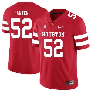 Men's Houston Cougars Jerard Carter #52 College 2018 Red Jerseys 745147-622