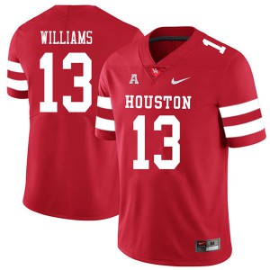 Men Houston Cougars Joeal Williams #13 Embroidery 2018 Red Jerseys 694094-246