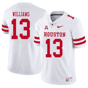 Mens Houston Cougars Joeal Williams #13 2018 College White Jersey 926153-337