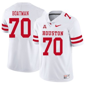 Men's Houston Cougars Jordan Boatman #70 White Football 2018 Jerseys 917856-776