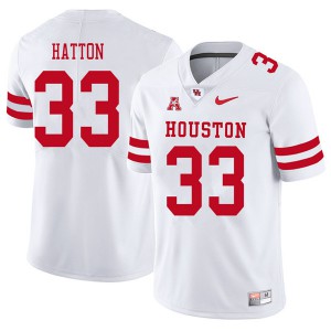 Mens Houston Cougars Kinte Hatton #33 White 2018 Player Jerseys 811354-298