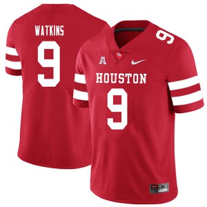 Men's Houston Cougars Nick Watkins #9 2018 Red Football Jerseys 861961-206
