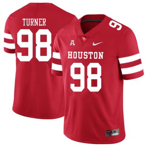 Mens Houston Cougars Payton Turner #98 Red 2018 Stitch Jerseys 432128-112