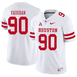 Mens Houston Cougars Zach Vaughan #90 Player 2018 White Jerseys 237764-620