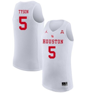 Men's Houston Cougars Cameron Tyson #5 Jordan Brand Stitched White Jerseys 954366-391