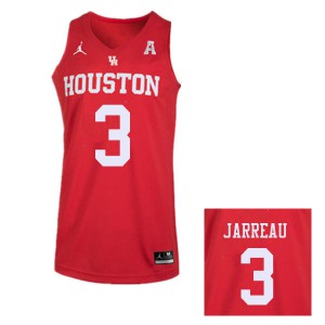 Men's Houston Cougars DeJon Jarreau #3 Stitched Jordan Brand Red Jersey 431695-243