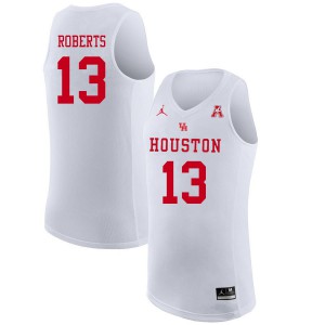 Men's Houston Cougars J'Wan Roberts #13 Basketball White Jordan Brand Jersey 822190-214