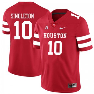 Mens Houston Cougars Jeremy Singleton #10 Red Player Jerseys 827931-135