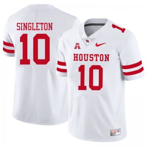 Men's Houston Cougars Jeremy Singleton #10 White College Jersey 904895-963