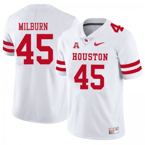 Mens Houston Cougars Jordan Milburn #45 White Player Jerseys 452889-404