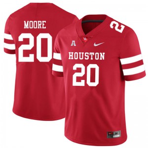 Men's Houston Cougars Jordan Moore #20 Red Stitched Jersey 413187-870