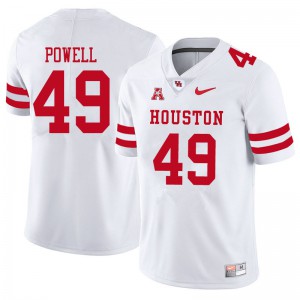 Men's Houston Cougars Keandre Powell #49 White Stitched Jerseys 683735-514