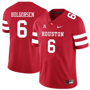 Men's Houston Cougars Logan Holgorsen #6 Red Football Jerseys 860812-100