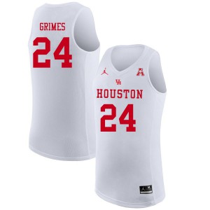 Mens Houston Cougars Quentin Grimes #24 University Jordan Brand White Jersey 447752-746