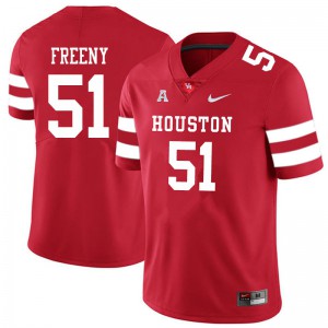 Men Houston Cougars Tariq Freeny #51 University Red Jerseys 795362-665