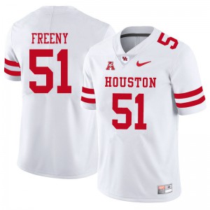 Men Houston Cougars Tariq Freeny #51 White University Jerseys 881330-449