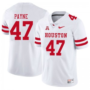Mens Houston Cougars Taures Payne #47 White Embroidery Jersey 646941-613