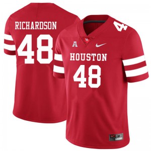 Mens Houston Cougars Torrey Richardson #48 Football Red Jersey 183008-357