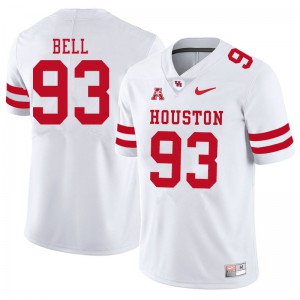 Men's Houston Cougars Atlias Bell #93 White Player Jerseys 256334-904