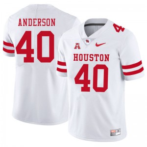 Men Houston Cougars Brody Anderson #40 White University Jersey 300148-878