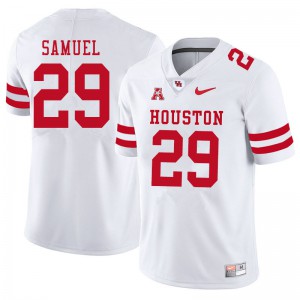 Men's Houston Cougars Colin Samuel #29 White Embroidery Jersey 775213-816
