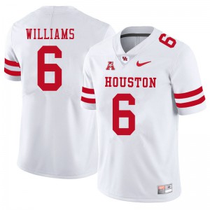Men's Houston Cougars Damarion Williams #6 White Stitch Jerseys 691809-860