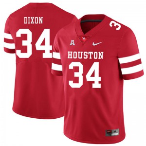 Men's Houston Cougars Dylan Dixon #34 High School Red Jersey 225301-986