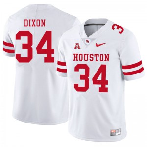 Mens Houston Cougars Dylan Dixon #34 College White Jerseys 339518-147