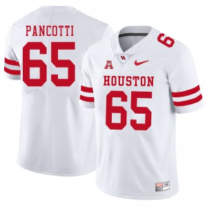 Men's Houston Cougars Gio Pancotti #65 College White Jerseys 625202-549