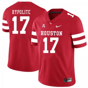 Men's Houston Cougars Hasaan Hypolite #17 Red Stitch Jerseys 595782-858