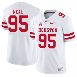 Men's Houston Cougars Jamykal Neal #95 White College Jerseys 159375-556