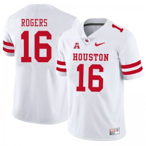 Mens Houston Cougars Jayce Rogers #16 White NCAA Jersey 999147-435