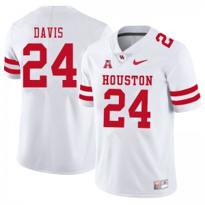 Mens Houston Cougars Jaylen Davis #24 White Embroidery Jersey 309585-707