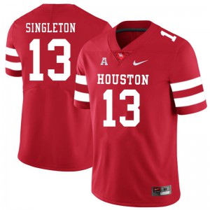 Men Houston Cougars Jeremy Singleton #13 Red NCAA Jersey 968105-163