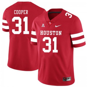 Men's Houston Cougars Jordan Cooper #31 Football Red Jerseys 974705-813