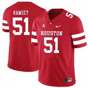 Men Houston Cougars Kyle Ramsey #51 Red Football Jerseys 740128-600