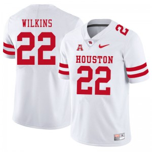 Mens Houston Cougars Laine Wilkins #22 Stitched White Jersey 923742-563