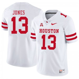 Men's Houston Cougars Marcus Jones #13 College White Jersey 599914-737