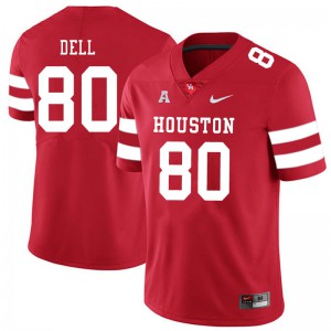 Men's Houston Cougars Nathaniel Dell #80 Red University Jerseys 535276-921