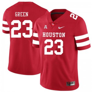 Men's Houston Cougars Art Green #23 Stitched Red Jerseys 468141-709